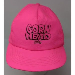 Vintage Seedex Corn Head Farm Tractor Baseball Hat Cap Nylon Pink Snapback 1990s